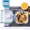 Tigela de Vidro Borossilicato Baixo, Segura para Micro-ondas, Marmita Retangular, Recipiente para Armazenamento de Alimentos, Seguro para Geladeira, Resistente ao Calor, Grau Alimentício
