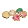Colgante de Corazón de Encaje de Acero Inoxidable Transfronterizo Colgante de Piedra Preciosa DIY Accesorios de Joyería para Collares y Pulseras Europeos y Americanos Venta al por Mayor