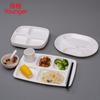 Plato Blanco de Melamina Dividido para Comida Rápida para Uso Comercial en Cafeterías Escolares y Restaurantes, Plato de Plástico Resistente a la Rotura con Múltiples Compartimentos Vajilla
