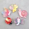 Pegamento Cremoso Accesorios Funda de Teléfono Lentejuelas de Animal Libélula Resina Mariquita Insecto DIY Caracol Hebilla de Zapato Decoración de Zapato