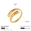 Anillo Personalizado Ins Nuevo de Acero Inoxidable Europeo y Americano con Forma de Estrella de Cinco Puntas y Hoja, Anillo de Línea Geométrica Abierto para Mujer con Chapado en Oro de 18K