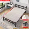 Cama Plegable Personalizada Individual Uso Doméstico Habitación de Alquiler Sencilla Doble Persona Portátil Lugar de Trabajo Descanso para Almorzar Acompañante Tablero Duro Estructura de Acero Cama