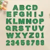 Bestseller transfronterizo: Parches de tela bordados con letras y números de lentejuela verde de 3.8 cm, adhesivo termofusible para ropa y equipaje