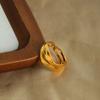 Anillo de pareja anillo de Möbius anillo abierto hueco acero de titanio oro de 18K anillo de temperamento nicho que no se desvanece para mujer