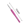 Novo Gancho de Crochê Prata com Cabo Rosa Macio de Silicone Antiderrapante Ferramenta de Crochê Manual para Boneca de Tricô de Lã DIY