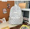 Mochila de Lunares de Alto Valor Estético para Mujer Modelo Nuevo 2026 Mochila Escolar de Gran Capacidad para Estudiantes de Secundaria y Preparatoria Estudiantes Universitarios Mochila para el Trabajo