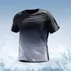 2025 Novo Estilo Estilo Preguiçoso Camiseta de Manga Curta Masculina Verão Fina Top Esportivo Corrida Respirável Meia-Manga Top Fitness
