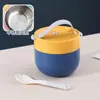 Copo de Café da Manhã de Aço Inoxidável 304 para Trabalhadores de Escritório, Estudantes, Copo Térmico Infantil, Utensílios de Mesa, Colher, Marmita de Aparência Sofisticada, Tigela de Sopa