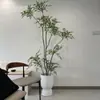 Planta Artificial Nandina Verde para Decoração de Sala de Estar Interna Árvore Flor Artificial Grande em Vaso de Chão Decoração de Sala de Estar