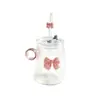 Taza redonda rayada divertida, vidrio simple de borosilicato alto, taza linda de gran capacidad, taza de café y leche para el hogar moderna y simple