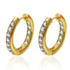 Moda Europea y Americana Estilo de Lujo Accesible Pendientes de Acero Titanio Incrustados con Diamantes Diseño Versátil Pendientes de Acero Inoxidable Pendientes al Por Mayor