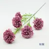 5 claveles artificiales, tallo único, flores artificiales, claveles, flores elegantes, decoración de sala de estar, arreglo floral, arte floral artificial