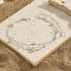 Europa e Estados Unidos transfronteiriça novo temperamento doce dupla camada coração oco com diamante tornozeleira simples praia feminina ornamentos de pé
