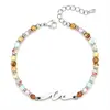 Pulseira Onda de Pedra Natural de 4mm Novo Produto Transfronteiriço da Amazon, Pulseira Ajustável com Fecho Lagosta e Pingente Onda Feminino