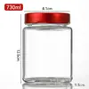 Pote de Vidro Quadrado para Mel de Alta Capacidade com Vedação, Uso Duplo para Casa e Negócios, Transparente para Tofu Fermentado, Geleia e Conservas