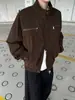 Chaqueta de Trabajo de Sarga de Algodón Puro Estilo Americano Detroit para Hombre Diseño Otoñal Casual Chaqueta de Béisbol