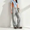 Jeans de Cintura Alta de Venta Caliente para Mujer, Alargan las Piernas, Diseño Americano High Street, Estilo Urbano, Pantalones Casuales de Pierna Ancha, Novedades de Otoño