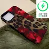 Case de Celular Estilo Selvagem Leopardado Flor de Hibisco Mais Vendido na Europa e América para Apple 18 Pro Max Case com Película Magnética Brilhante Ip17