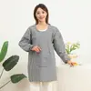 Ropa de Trabajo linda para Vendedor de Guardería de Cocina Manga Larga a Prueba de Aceite Algodón para el Hogar Antiretroceso Mono Estilo Coreano Moda Delantal