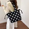 Bolso Cubo de Lunares Estilo Coreano Nuevo 2026 Bolso de Hombro con Cierre de Cordón para Mujer, Bolso de Mano Artístico para Viajes