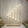 10 Focos Dorados de Bola de Dragón para Pasillo de Boda, Accesorios de Decoración de Boda, Focos de Caña, Marcadores de Pasillo, Marcadores de Pasillo para Escenario T