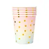 Fabricante Vaso de Papel con Bronceado Colorido, Plato de Papel, Juego, Decoración para Fiesta de Cumpleaños Infantil, Vajilla, Arreglo para el Primer Año