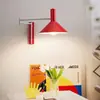 Lámpara de pared plegable de brazo largo extensible estilo vintage francés para pared de fondo de sala de estar, lámpara de noche de dormitorio, lámpara de pared de lectura