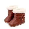 Novas botas de neve para bebês inverno forradas com fleece quentes à prova de vento botas curtas 0 1 ano meninos e meninas sapatos antiderrapantes para bebês