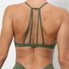 Ropa interior deportiva europea y americana para mujer, sujetador de fitness para correr de secado rápido con espalda a prueba de golpes, chaleco de yoga sexy con almohadilla de pecho desmontable