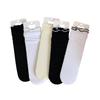 Calcetines finos apilables de primavera y verano para mujer, japoneses de malla hueca de encaje Lolita, lindos calcetines de encaje con agujeros de media caña
