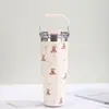 Copo Térmico de Aço Inoxidável 304 com Alça, Bico Retentor de Gelo, Porta-Copos de Carro, Garrafa de Água Esportiva Portátil para Exterior, Suporta Personalização