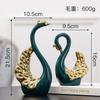 Lujo ligero nórdico azul dorado lujo pluma tamaño pequeño pareja Cisne decoración cerámica sala de estar comedor mueble TV vinoteca decoración