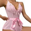 Europa y Estados Unidos comercio exterior sexy ropa interior tirantes mono costuras espalda descubierta ropa interior rosa verde blanco encaje sexy encaje pijama