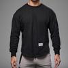 Otoño Nuevo Fitness Muscular Manga Larga Color Sólido Cuello Redondo Camiseta Base Ropa de Entrenamiento de Baloncesto de Algodón para Hombre Ropa Casual