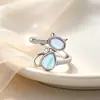 Anillo de Gato Piedra Lunar Transfronterizo Nuevo Modelo Gato de la Suerte Diseño de Nicho para Mujer Mascota Linda Anillo Estilo Ins Fuente de Suministro
