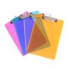 Venta al por mayor de fábrica plástico transparente gancho carpeta tableta para escribir carpeta FC color férula carpeta de archivo LOGO imprimible