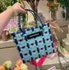Bolsa de Celebridad de Internet Tailandesa de Verano Bolso Tejido a Mano Marca de Moda Canasta de Verduras Bolso de Mano para Mujer Bolso Tote Bolsa de Playa
