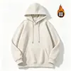 Sudadera con capucha gruesa de alta calidad de forro polar 420g con hombros ligeramente caídos, sudadera con capucha lisa de forro polar zorro plateado, sudadera con capucha lisa blanca