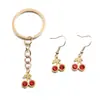 1 3 Cores 12x13mm Aço Inoxidável Dourado Pingente de Azulejo Fruta Pingente Cereja Acessórios para Joias DIY