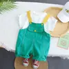 Liquidación de tallas rotas Conjunto de Verano de Manga Corta para Bebé Ropa de Verano Elegante y de Moda para Niños Conjunto Versátil de Dos Piezas Unisex