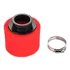 Filtro de aire negro con boca recta de esponja, 42 mm, rojo