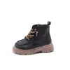 Botas Femininas 2024 Outono e Inverno Novas Botas Martin Estilo Britânico para Crianças Botas de Algodão Forradas com Lã para Crianças Grandes Botas Simples de Princesa