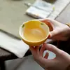 Caneca Cerâmica Grande para Chá Kung Fu, Peônia Pintada à Mão com Cor Underglaze e Borda Floral, Estilo Chinês Novo, Copo Individual
