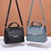 Bolsa feminina primavera e verão 2023, nova moda, transversal, pequena bolsa quadrada, estampa de pedra, bolsa vintage, bolsa de ombro multifuncional