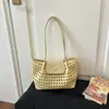 Bolso de Mano Tejido Hueco de Moda, Bolso Cruzado Casual de Viaje Moderno, Gran Capacidad, Estilo de Comercio Exterior, Bolso de Hombro