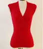 Roupas Populares de Verão Novo Estilo Coreano Decote Baixo Feminino Sexy Gola V Profunda Sem Mangas Top Colete Malha Ribatada para Usar por Baixo