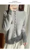Suéter de punto de ganchillo transfronterizo de cuello medio, agradable para la piel, cálido, de corte holgado, grueso y con un diseño elegante para mujer, perfecto para otoño e invierno