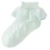 Calcetines para niña estilo princesa primavera y verano algodón puro encaje calcetines de encaje para niños verano finos transpirables niña bebé baile