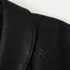 Chaqueta de cuero de manga larga de color liso versátil para mujer, nueva moda de otoño de estilo europeo y americano para comercio exterior, con cinturón