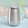 Taza termo portátil binaural de gran capacidad para chupete de niños de acero inoxidable 304, ideal para el hogar y el coche.